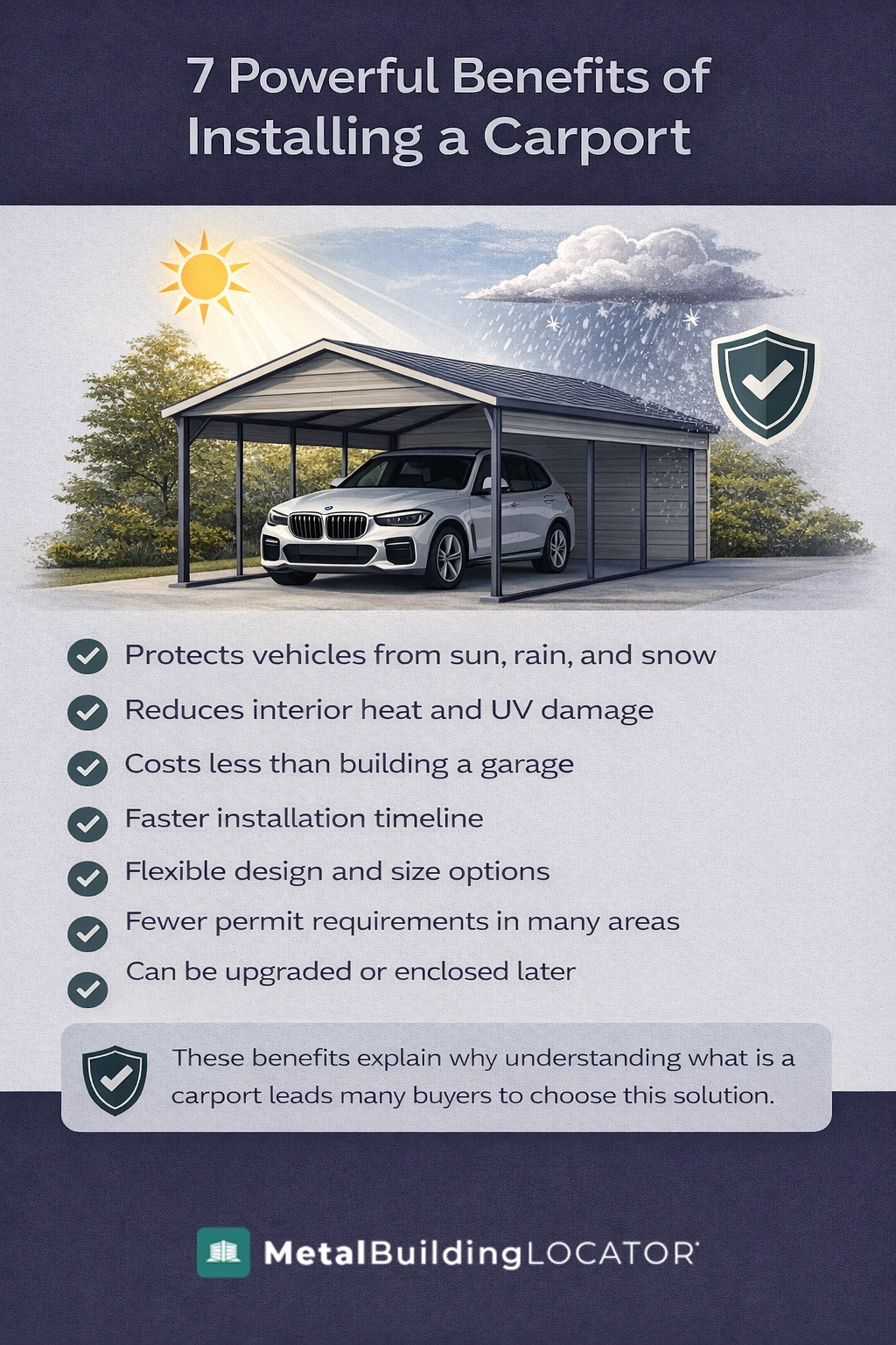 7 powerful benefits of installing a metal carport including protection lower cost and flexible upgrades